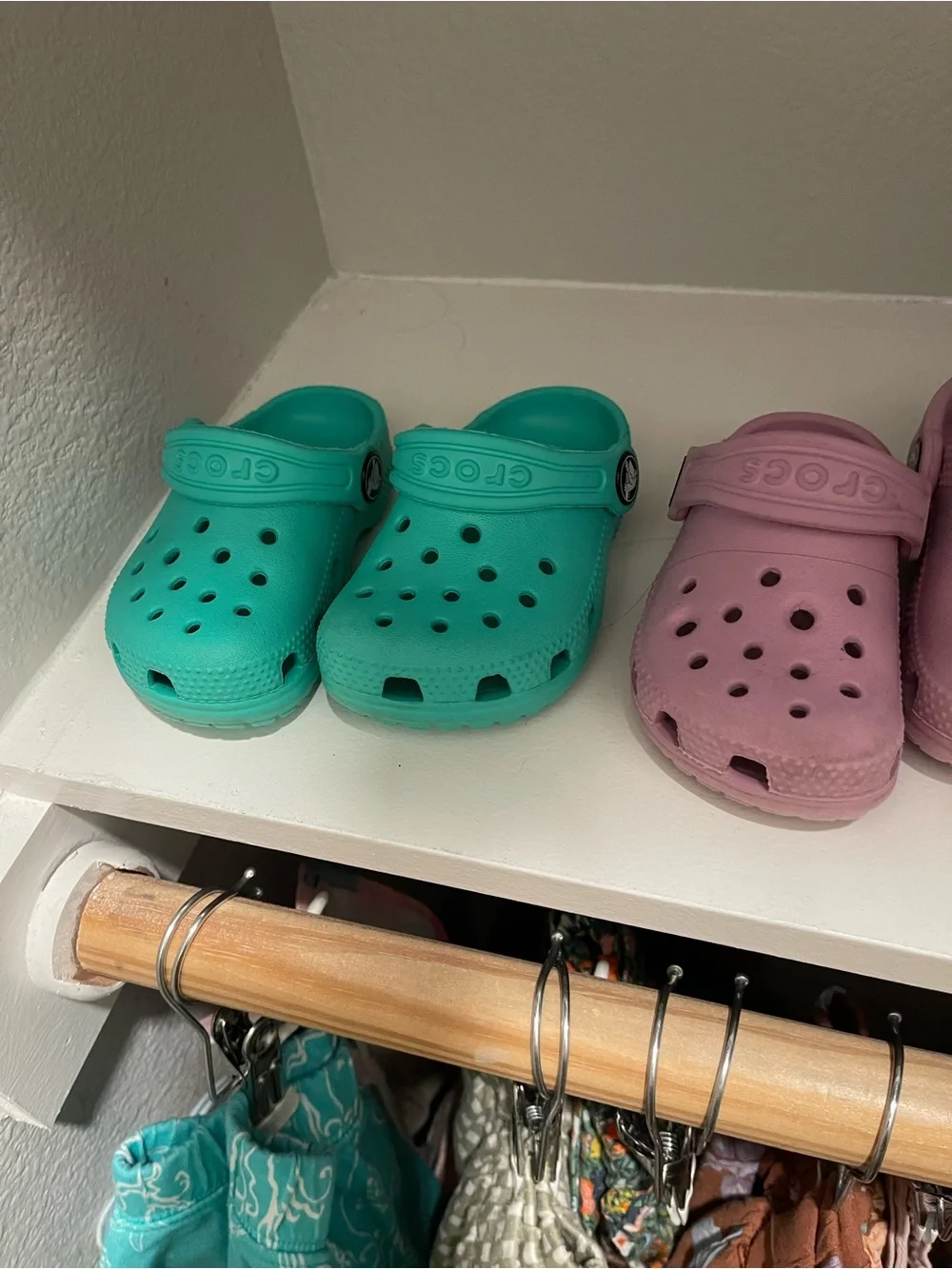 CROCS Kids Classic Clogs - Teal & Light Pink
